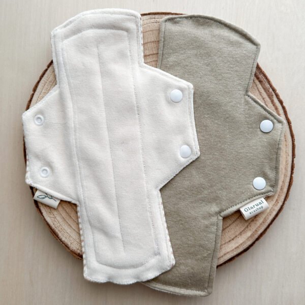 Compresa de tela grande beige exterior verdeGlarual Ecoshop