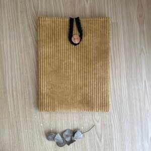 Funda libro pana mostaza